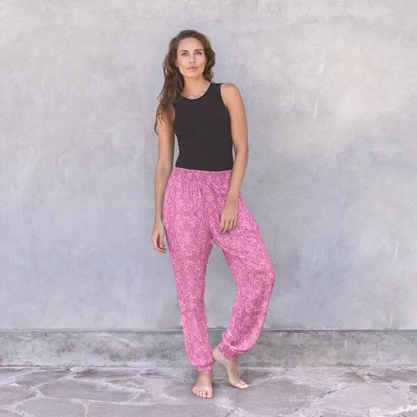 Jaya Jaya ANANDA PAISLEY - Damen - locker-leichte Sommerhose für Yoga und Freizeit, Paisley carmine, – Produktbild 2 von 3