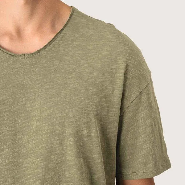 YTWOO YTWOO Herren Slub T-Shirt V-Auschnitt, Tender green, – Produktbild 4 von 4