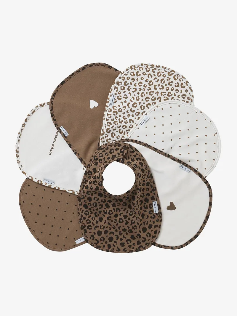 Envie De Fraise 7er-Pack Lätzchen mit Leo-Print für Baby ENVIE DE FRAISE, Beige, – Produktbild 1 von 4