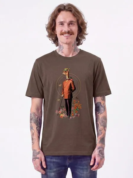 watapparel watapparel T-Shirt Unisex Fancy Llama, Mocha, – Produktbild 2 von 2