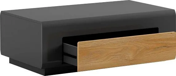 OTTO home Couchtisch Toledo,Breite 110cm eleganter Sofatisch mit Hochglanzelemente, Kaffeetisch mit 1 Schublade, Wohnzimmertisch, Schwarz, – Produktbild 4 von 5