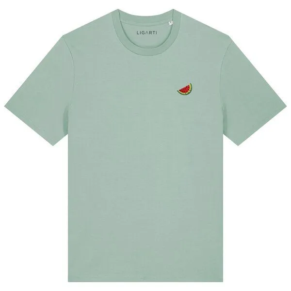 LIGARTI Besticktes T-Shirt – Wassermelone – LIGARTI Tiermanufaktur, Petrol, – Produktbild 3 von 3