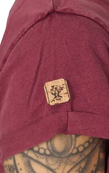 Life-Tree Life-Tree Shirt aus Biobaumwolle für Damen "Basic", Rot, – Produktbild 4 von 5