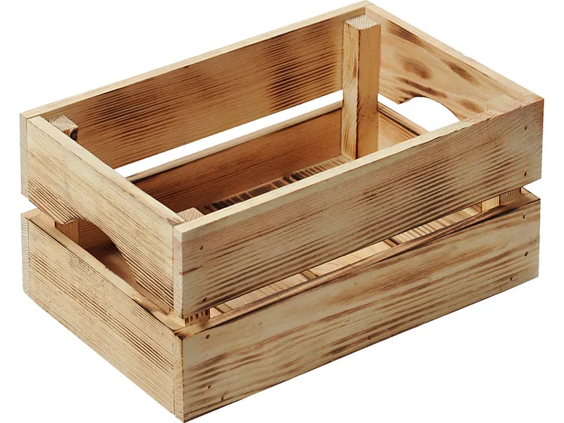 Kesper Kesper Dekokiste aus Kiefernholz geflammt, mit Griffen, 30 x 20 x 15 cm – Produktbild 1 von 1
