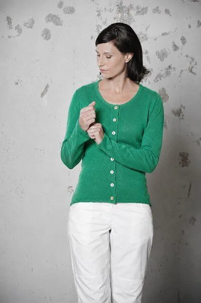 HempAge HempAge Damen Cardigan Carina, Smaragd, – Produktbild 2 von 4