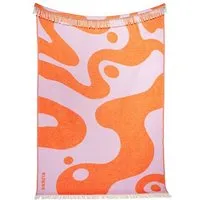 KLEKKS Wolldecke "KLEKKS" aus 100% Wolle (mulesingfrei), Klekks no. 8 (orange/lila), – Produktbild 1 von 1