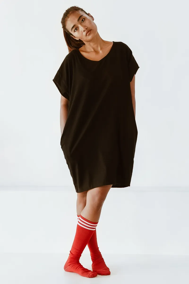 The Driftwood Tales The Driftwood Tales Damen vegan Kleid Oversize T-Shirt Schwarz, Schwarz, – Produktbild 2 von 2