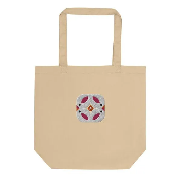 PepMelon Vögel bestickte Shopper-Tasche aus Bio-Baumwolle, Creme (weiss), – Produktbild 2 von 3