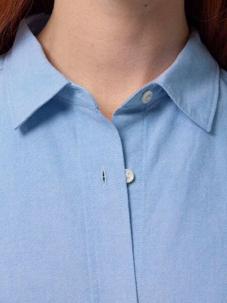 Human Family Human Family Bio Damen Basic Oxford Hemd, Hellblau, – Produktbild 3 von 4