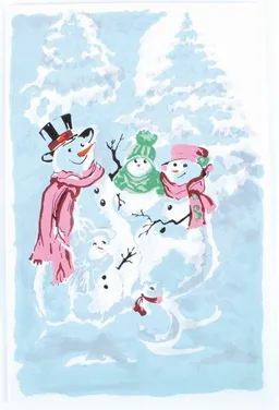 El Puente El Puente Weihnachtskarte "Schneemann-Familie" | Fair Trade & Handmade aus Indien – Produktbild 1 von 1