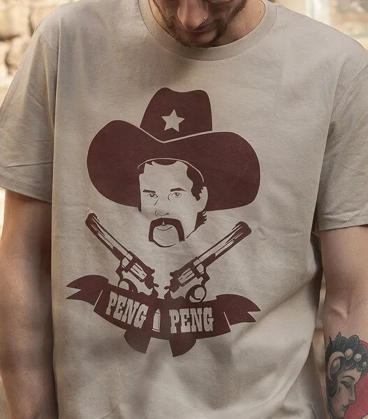 päfjes päfjes Cowboy Peng Peng - Fair Wear Männer T-Shirt - Sand – Produktbild 3 von 4