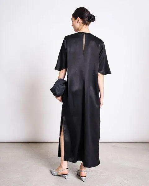 JAN N JUNE JAN N JUNE SILKY T-SHIRT KLEID CALEU, Black, – Produktbild 3 von 3