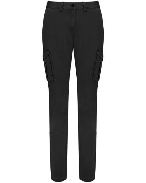 Greenspired Greenspired Umweltfreundliche ausgewaschene Damencargohose 250g/m², Verwaschenes schwarz, – Produktbild 1 von 1