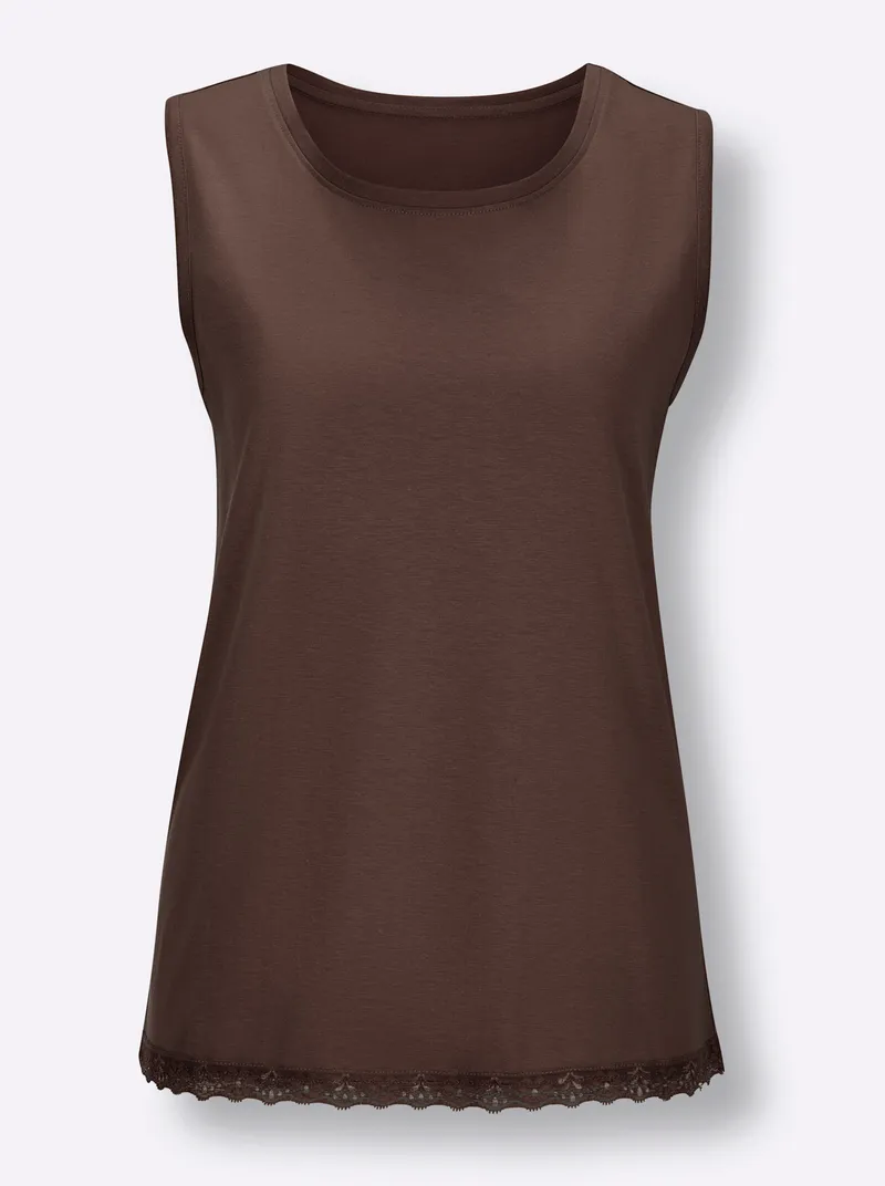wäschepur Schlafanzug-Shirt schoko, Schoko, – Produktbild 1 von 2