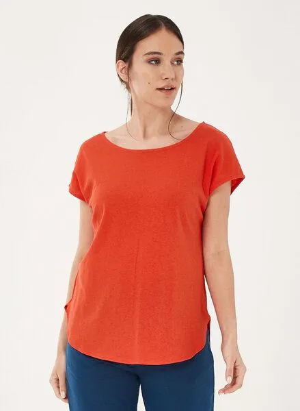ORGANICATION ORGANICATION T-Shirt aus Bio-Baumwolle mit Leinen, Red, – Produktbild 1 von 3