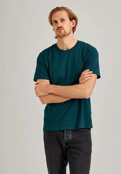 THOKKTHOKK ThokkThokk TT02 T-Shirt Herren (GOTS, vegan, Bio-Baumwolle), Deep teal (petrol), – Produktbild 1 von 4