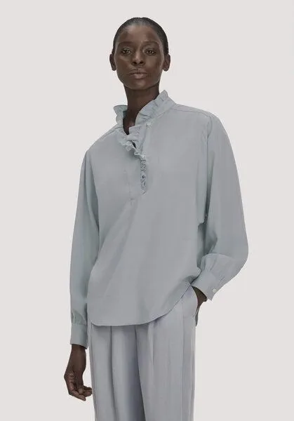 hessnatur hessnatur Bluse Relaxed aus reiner TENCEL Lyocell, Nebelblau, – Produktbild 1 von 4