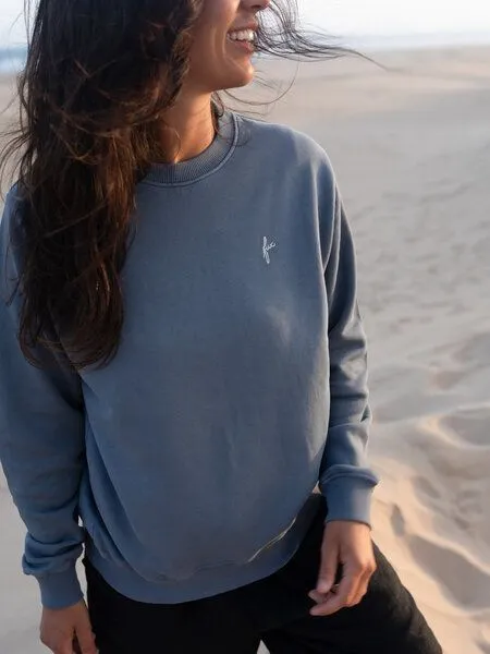 FUXBAU FUXBAU Frauen fux Pullover - seegrün, seeblau & rot, Seeblau, – Produktbild 4 von 4