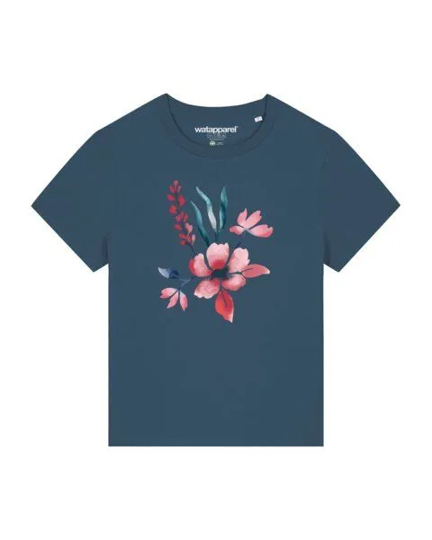 watapparel watapparel T-Shirt Frauen Blume in Wasserfarbe 01, Stargazer, – Produktbild 1 von 3