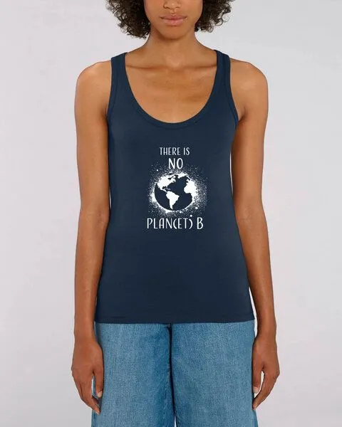 Human Family Human Family Bio Damen Sommer Tanktop - Glow "No Planet B" - weitere Farben, Navy, – Produktbild 1 von 2