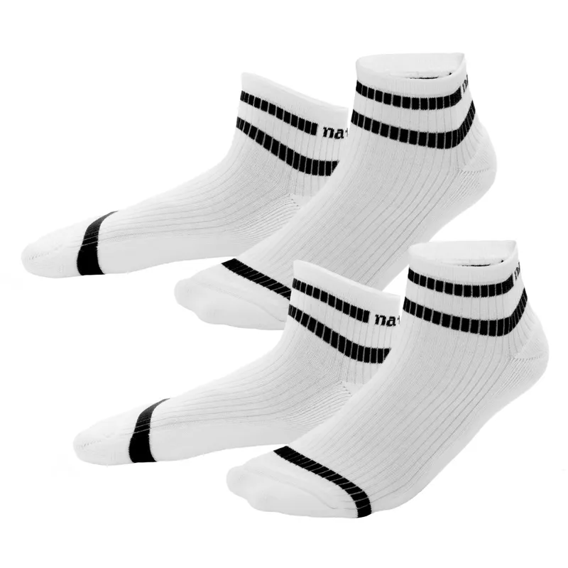 Living Crafts LIVING CRAFTS - Unisex Hohe Sneaker-Socken, 2er Pack - Weiß (92% Bio-Baumwolle; 7% Polyamid (recycelt); 1% Elasthan), Nachhaltige Mode, Bio Bekleidung, Weiß, – Produktbild 1 von 1