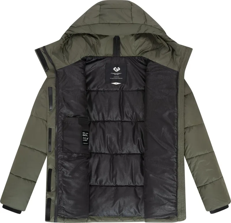 ragwear ragwear Anorak Wikesh stylische Winter Steppjacke mit Colourblocking, Grün, – Produktbild 1 von 4