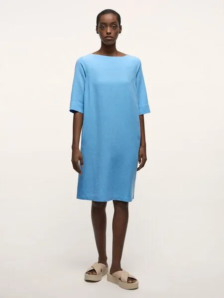 LANIUS LANIUS Etuikleid aus TENCEL mit Leinen, Blue sea, – Produktbild 2 von 4