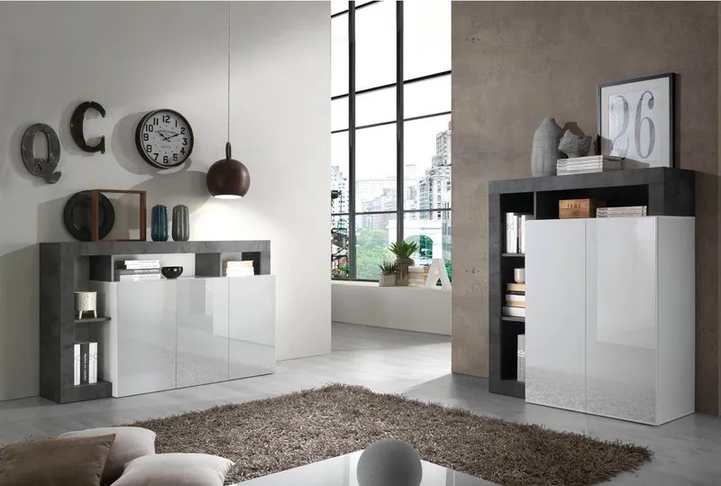 Home affaire Highboard Hamburg, Breite 108 cm, Weiß, – Produktbild 8 von 9