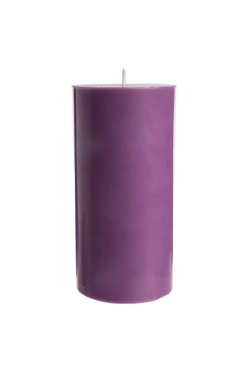 Tranquillo Handgearbeitete Stumpenkerze GLUMI violet, Ø 7,5 x 15 cm - violett – Produktbild 1 von 4