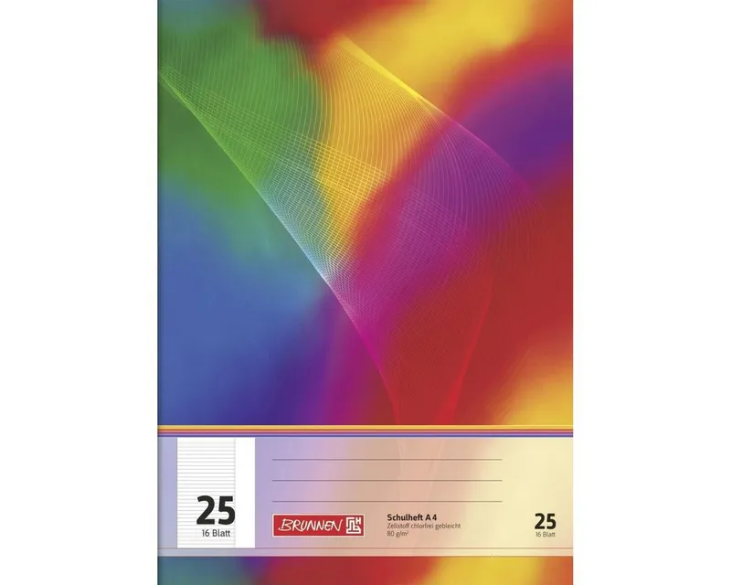 BRUNNEN BRUNNEN Schulheft Schulheft A4 Lineatur 25 16 Blatt mehrfarbig – Produktbild 3 von 8