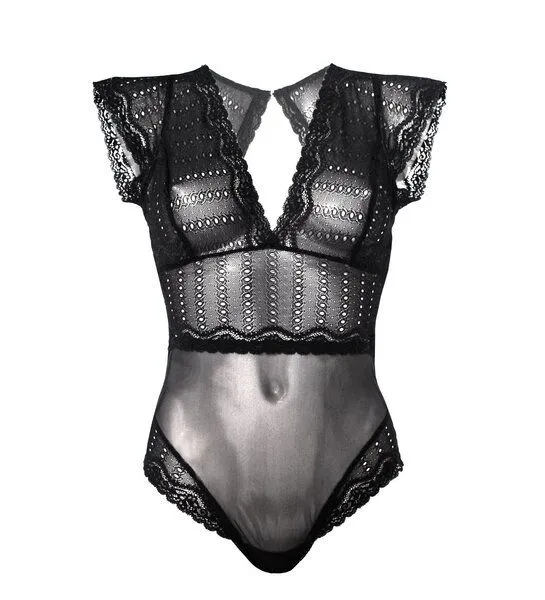 Anekdot Anekdot Bodysuit Amara Eyelet, Schwarz, – Produktbild 1 von 4