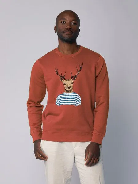 watapparel watapparel Sweatshirt Unisex Hirsch, Heritage brown, – Produktbild 2 von 3