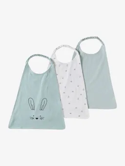 Vertbaudet 3er-Pack große Baby Lätzchen mit Gummizug salbei/lovely e – Produktbild 1 von 1