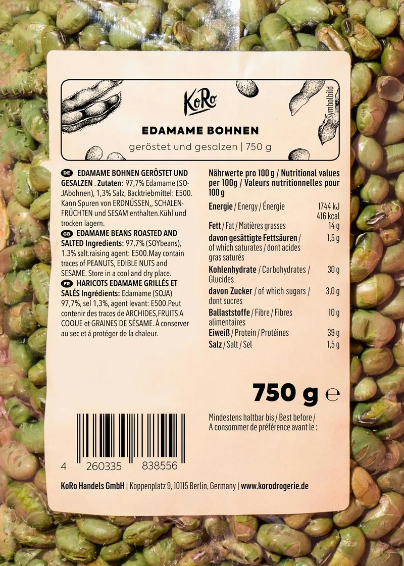 KoRo Geröstete und gesalzene Edamame Bohnen 750 g – Produktbild 1 von 5