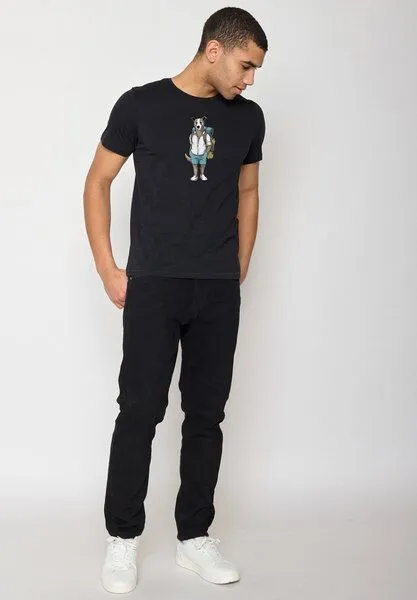 GreenBomb GREENBOMB Animal Dog Traveller Spice - Sportliches T-Shirt aus Bio-Baumwolle / hochwertiger Print / GOTS / Fair & Vegan, Schwarz (schwarz), – Produktbild 2 von 4