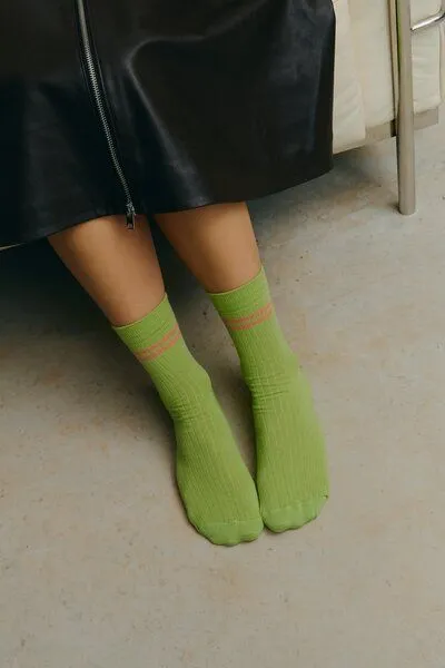 Jutelaune Jutelaune Greenish Stripe Socks, Grün, – Produktbild 1 von 4