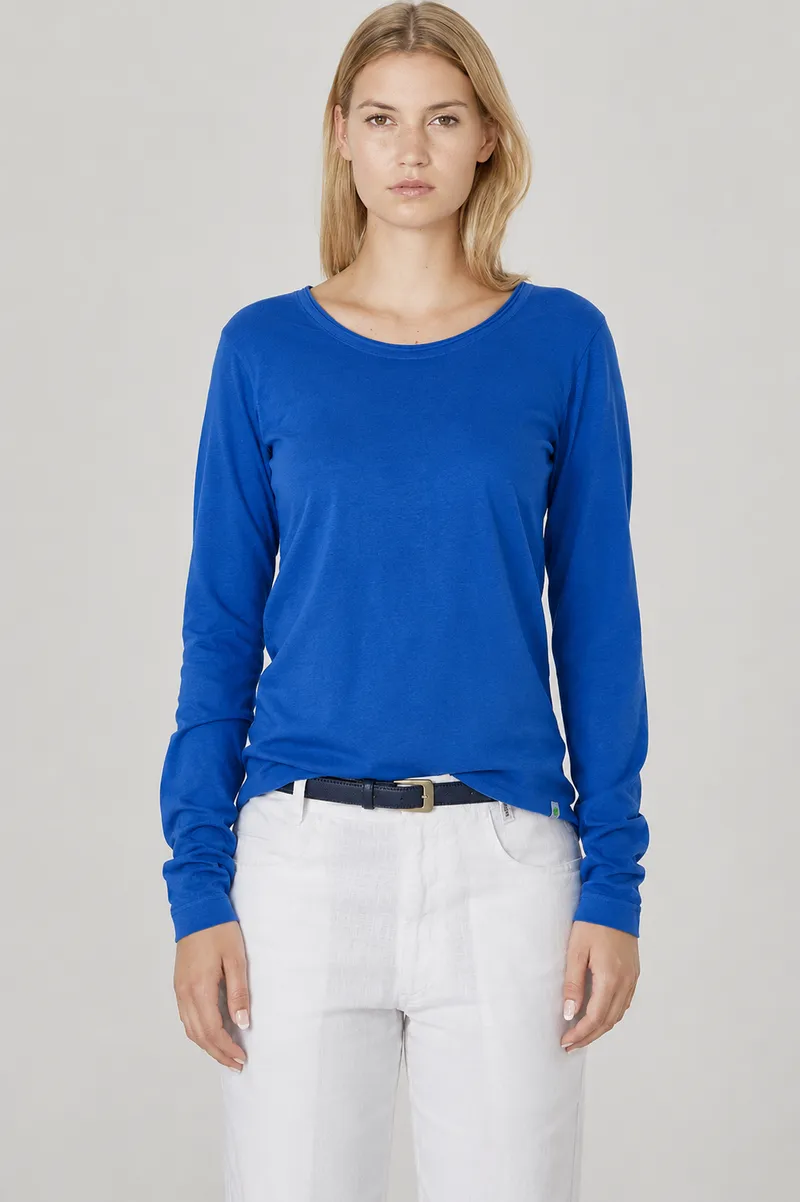 HempAge Hempage Damen vegan Langarm T-Shirt Königsblau, Blau, – Produktbild 2 von 2