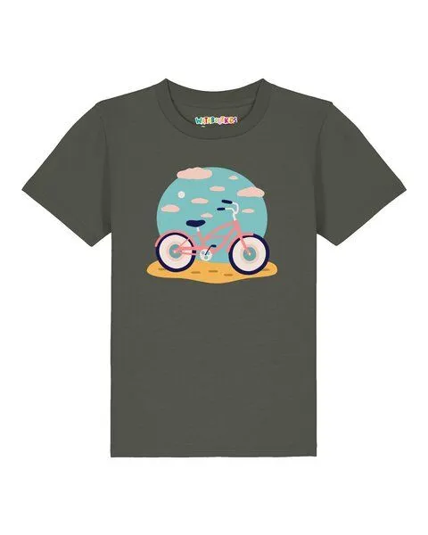 watabout.kids watabout.kids T-Shirt Kinder Fahrrad am Strand, Khaki, – Produktbild 1 von 2