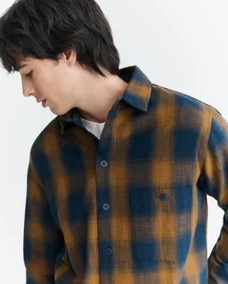 thinking mu Thinking MU Herren vegan Overshirt Theo Navy Kariert – Produktbild 1 von 1