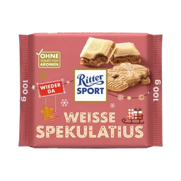 Ritter Sport Ritter Sport Schokolade, Ritter Sport Weisse Spekulatius gefüllte weiße Schokolade Packung 100g – Produktbild 1 von 1