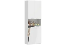 MC Star Hochschrank 174 cm hoher Badezimmerschrank mit ausklappbarem (Wäschekorb und Soft-Close-Türen, Weiß) – Produktbild 1 von 1