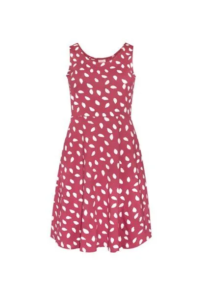 Global Mamas Global Mamas Bio Jersey Kleid - FIT & FLARE - Botany, Leaf dots rosewood (rot), – Produktbild 1 von 3