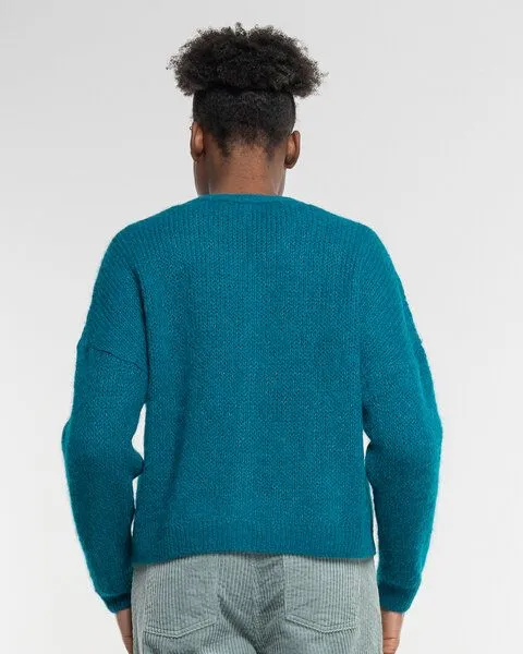 Alma & Lovis Alma & Lovis Leichte Strickjacke aus feinem Alpakagarn | Light Jacket, Petrol (blau), – Produktbild 4 von 4