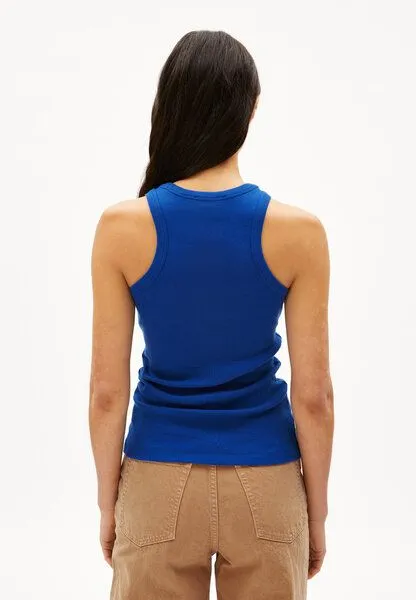 ARMEDANGELS ARMEDANGELS KANITAA Damen Ripp-Top aus Bio-Baumwoll Mix, Lapis blue, – Produktbild 2 von 4