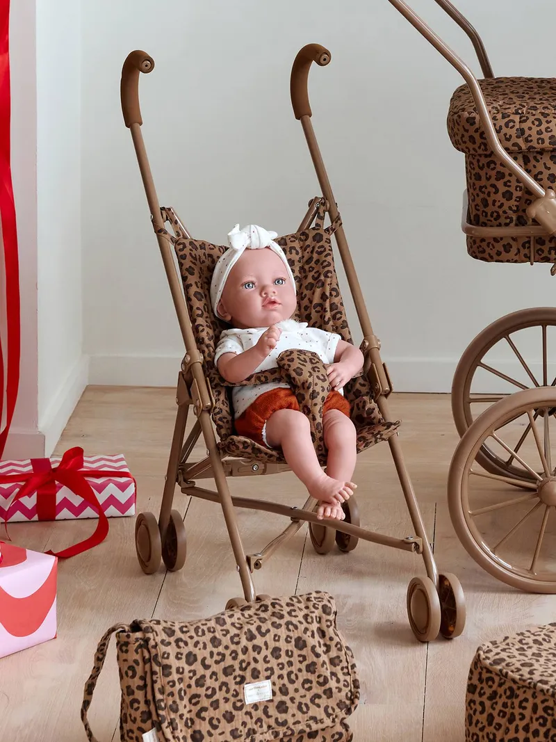 Vertbaudet Puppen-Buggy VERTBAUDET x ENVIE DE FRAISE Leo-Capsule, Braun, – Produktbild 1 von 3