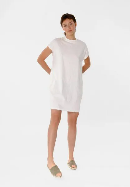 THOKKTHOKK ThokkThokk TT76 Boxy Shirt Dress STRUCTURED (GOTS), Off white (weiß), – Produktbild 5 von 8