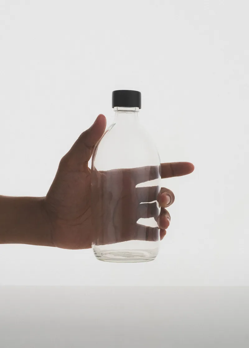 Klarglasflasche mit Deckel – Produktbild 2 von 2