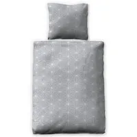 jilda-tex jilda-tex Bettwäsche "Simple Geometric Grey" 100% Bio-Baumwolle 135x200 + 80x80 cm – Produktbild 1 von 1