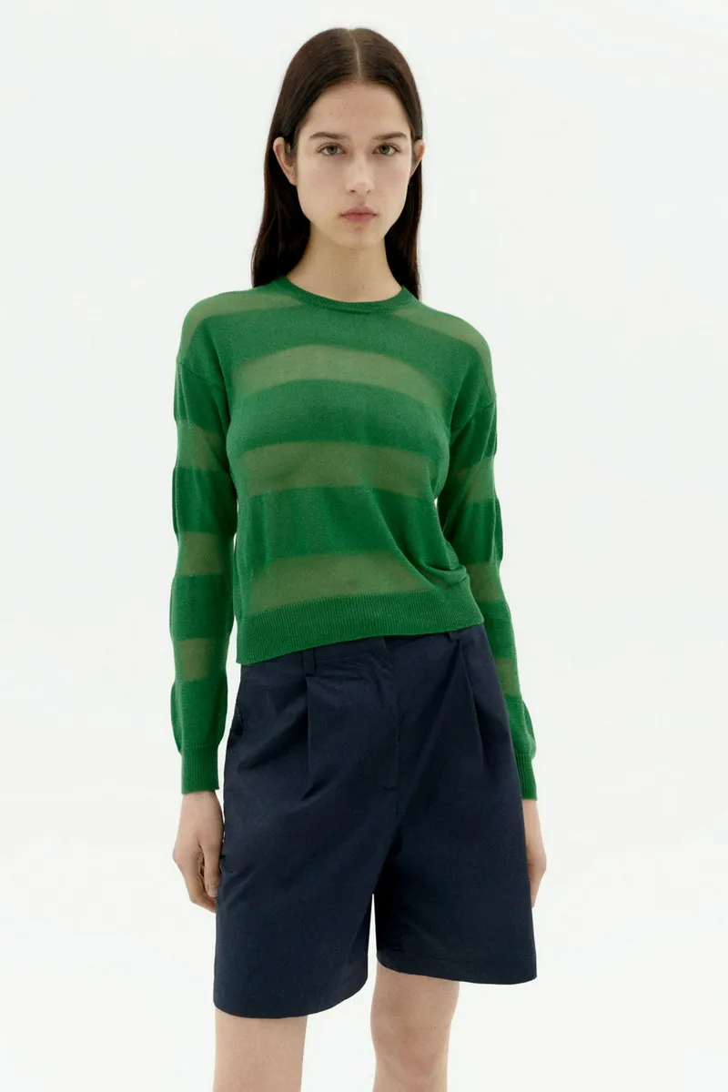 thinking mu thinking mu Damen vegan Strickpullover Be Dillgrün, Grün, – Produktbild 2 von 2