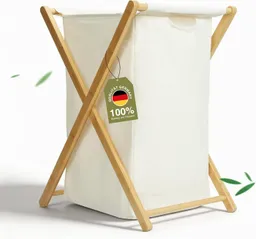 Zedelmaier Wäschekorb aus Bambus, Wäschesammler mit Fächern, Wäschesortierer Holz (1 St), mit 66 Liter pro Stück, für Badezimmer Schlafzimme Waschküche – Produktbild 1 von 1
